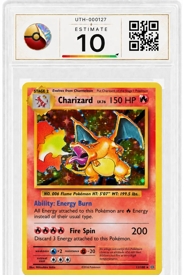 Graded card slab inspected by Under the Holo