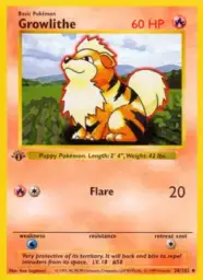 Reference image of Growlithe, Base Set