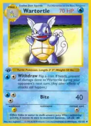 Reference image of Wartortle, Base Set