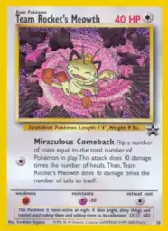 Reference image of Team Rocket's Meowth, Wizards Black Star Promos