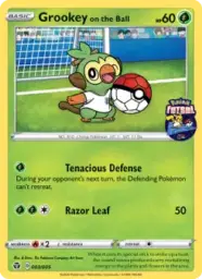 Reference image of Grookey on the Ball, Pokémon Futsal 2020