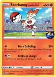 Reference image of Scorbunny on the Ball, Pokémon Futsal 2020