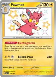 Reference image of Pawmot, Paldean Fates