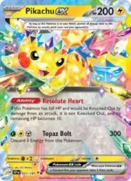 Reference image of Pikachu ex, Surging Sparks