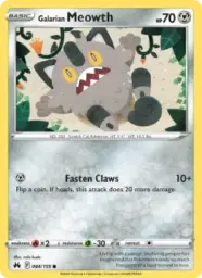 Reference image of Galarian Meowth, Crown Zenith