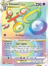 Reference image of Unown VSTAR, Silver Tempest