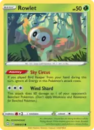Reference image of Rowlet, Shining Fates