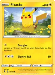 Reference image of Pikachu, Evolving Skies