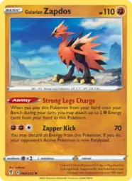 Reference image of Galarian Zapdos, Evolving Skies